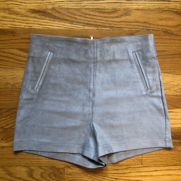 Pants - Faux suede grey shorts